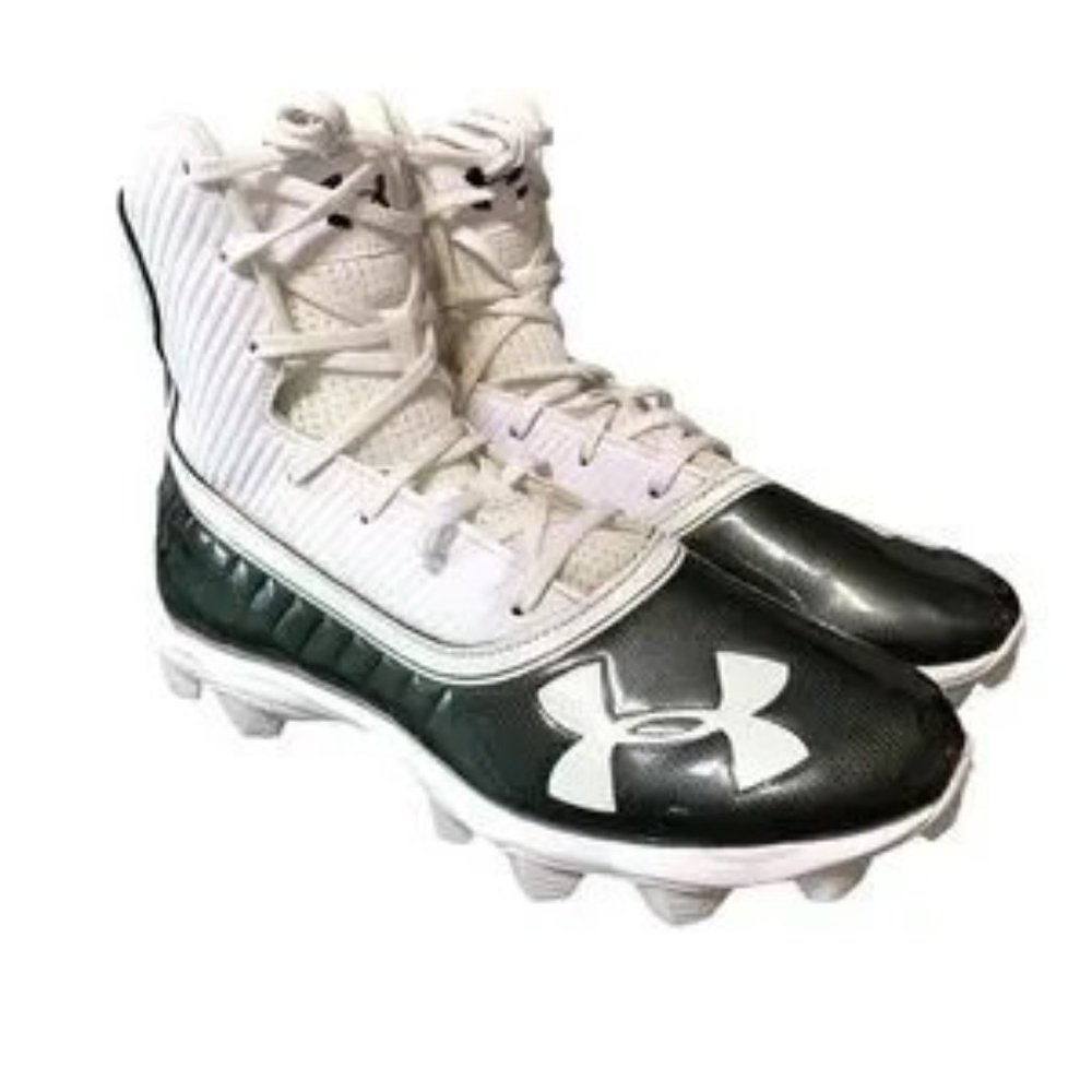 Under Armour Highlight cleats black white football high top lace up 6.5 boys